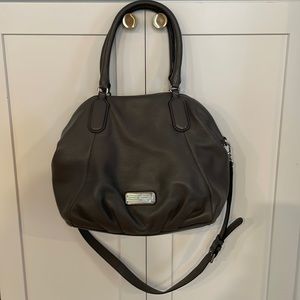 Marc Jacobs Pebbled Grey Leather Handbag Boho Hobo Slouch Purse Shoulder Bag